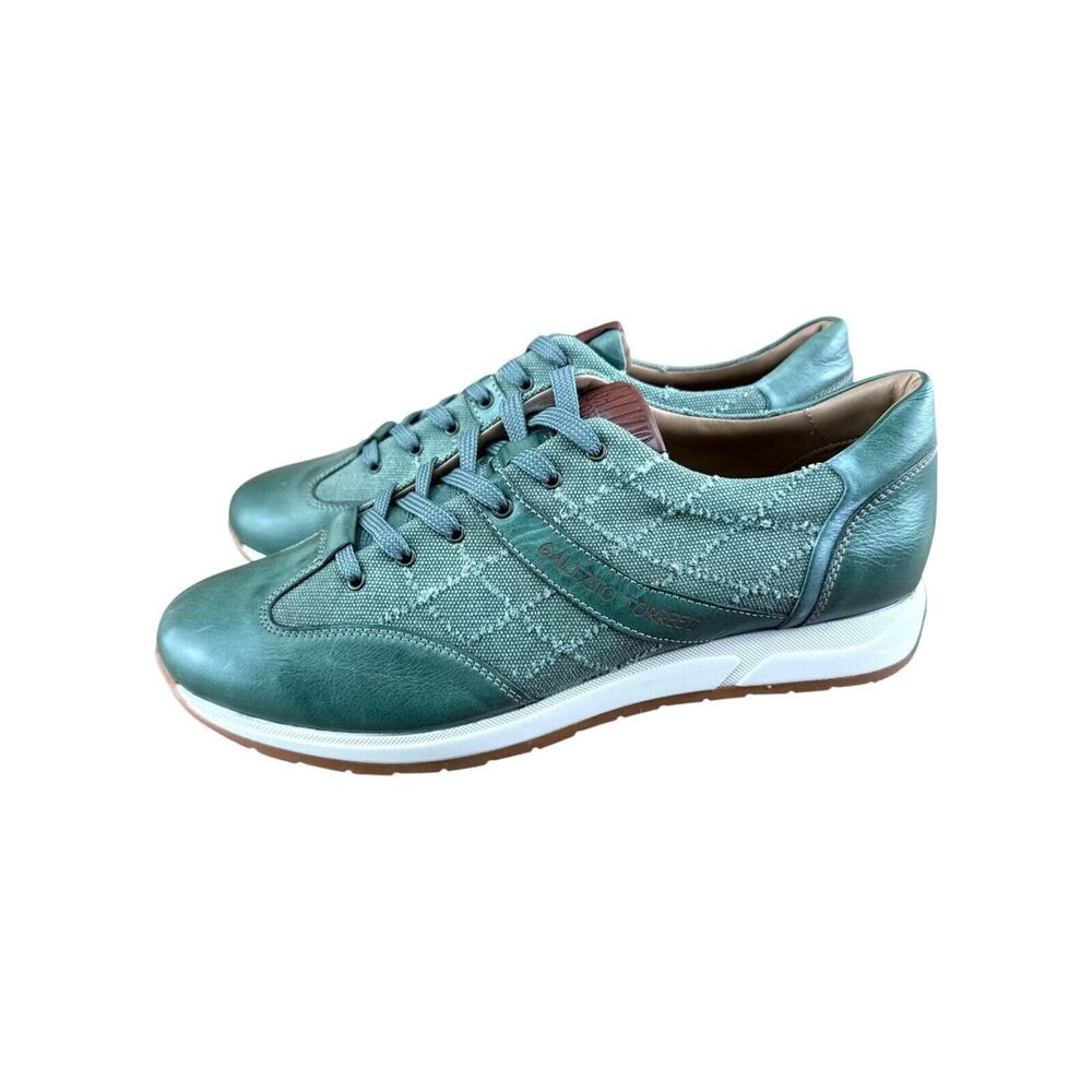 Galizio Torresi Men’s size 8.5-9  Green Designer Leather Casual Sneakers